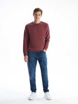 Bisiklet Yaka Uzun Kollu Erkek Sweatshirt