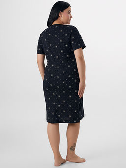 Сорочка ночная женская черная с узором - Mark formelle фото 2