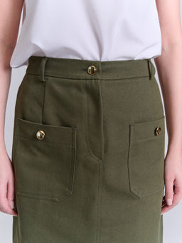 Джинсовая юбка А-силуэта