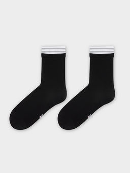 Цена за 5 пар! Носки женские черные с рисунком в виде полосок - Mark formelle фото 6