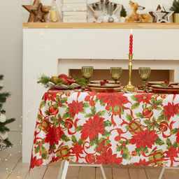 Скатерть новогодняя Доляна Сказочное настроение 145*180 +/- 2 см, 100% п/э