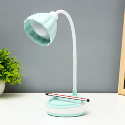 Настольная лампа «Лайни» LEd=2 Вт USB АКБ зелёный 10.5×10.5×37 см RISALUX
