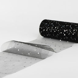 Фатин с блёстками, 15 см, 23±1 м, чёрный №21