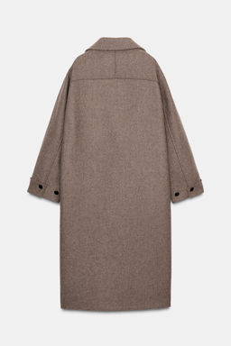 OVERSIZED COAT WITH WOOL AND CONTRAST CUFFS - Zara фото 8