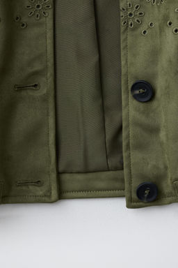 CHAQUETA EFECTO ANTE BORDADOS / Khaki - Zara фото 7