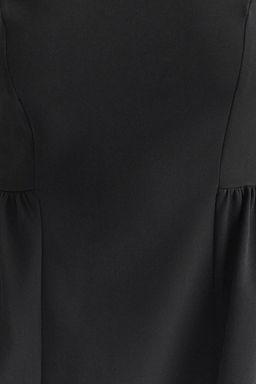 TRENDYOLMILLA Siyah A Kesim Etegi Hacimli Mini Dokuma Elbise TWOSS25EL00320 фото 9