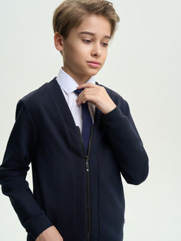 Кардиган темно-синий футер 2-х нитка с лайкрой