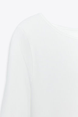 COTTON BOAT NECK T-SHIRT - Zara фото 25