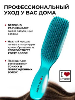 ILMH Spider 1503S Бирюзовая Щетка для бережного распутывания волос, 17 см