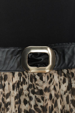 ANIMAL PRINT COMBINATION MIDI DRESS WITH BELT - Zara фото 9