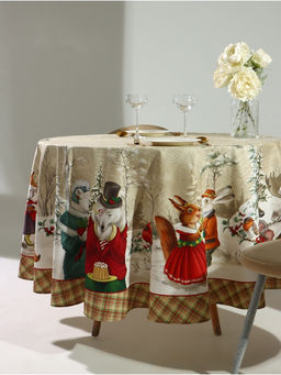 Скатерть новогодняя Этель Winter holidays d=220 см 3 см с ГМВО, 100% хлопок, саржа 190 г/м?