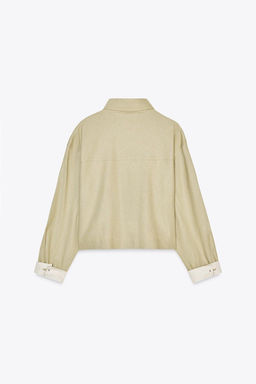 LINEN BLEND CROPPED JACKET - Zara фото 17