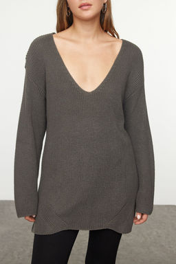 Antrasit More Sustainable Genis Kal?p Basic Triko Kazak TWOAW25KZ00310