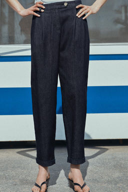 PANTAL?N CHINO BAJO VUELTA / ?ndigo - Zara фото 2