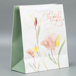 Пакет ламинированный Спасибо, 25.4 30.5 12.7 см - Дарите счастье фото 3