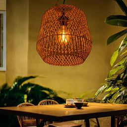 Светильник потолочный из ротанга «Арис», 1×120 Вт, Е27, 30×30×30 см
