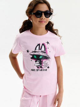 PELICAN, футболка для девочек, Светло-розовый