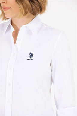 U. S. Polo Assn Женская белая базовая рубашка с длинным рукавом - U.s. polo assn фото 7