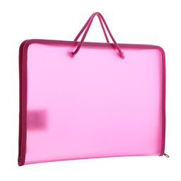 Папка с ручками А4, 230 х 185 х 25 мм, молния вокруг, пластиковая, ПТ-112, Офис, тонированная, цвет розовый - Calligrata фото 2