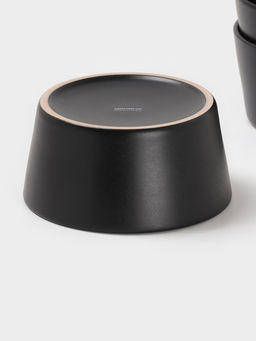 Набор салатников Доляна «Гранит», 4 шт., 800 мл, 14.5×7 см, керамика, чёрный