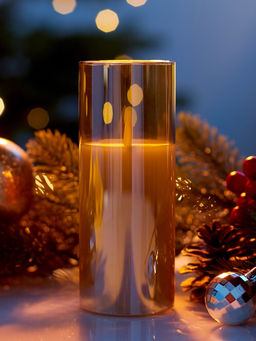 Светодиодная свеча «Золотистая», 14×5.5 см, от батареек AAx2, свечение тёплое белое