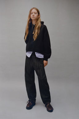 STRIPED DOUBLE HEM hoodie - Zara фото 5