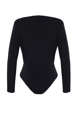 Siyah Kruvaze Yaka Orme Body TPRAW22BD0161