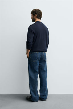 STRAIGHT-LEG DENIM CHINO TROUSERS
