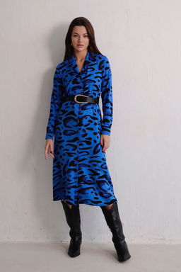 Платье-рубашка с английским воротником принт - Martichelli фото 351