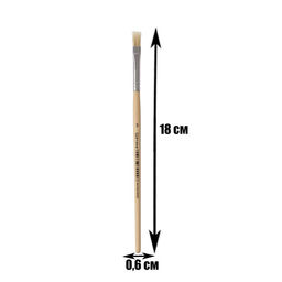 Цена за 10 шт. Кисть для рисования, щетина, № 3, плоская, деревянная ручка, международный размер