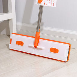 Швабра с отжимом, водосгоном и щёткой Raccoon, 2 насадки из микрофибры 50?11 см, стальная ручка 141 см фото 9