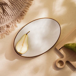 Блюдо SL Home «Волна в камне», 30.5×20 см, фарфор, белое