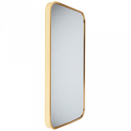 Зеркало настенное, интерьерное 80х100см, алюминиевая рама ширина 2,7см, цвет - золото, закругленные края, подходит для вертикальной и горизонтальной установки (Китай)