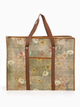 Сумка хозяйственная «Письмо», на молнии, 60×20×45 см, наружный карман, коричневая