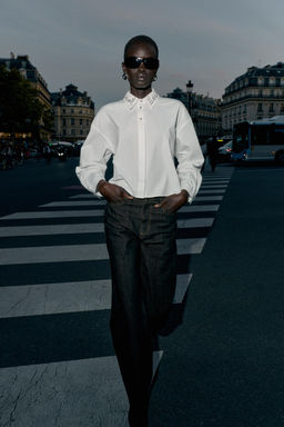 POPLIN SHIRT WITH JEWEL BEADS