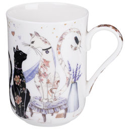 КРУЖКА LEFARD ЛАВАНДОВЫЕ КОТЫ 330 МЛ (КОР=24ШТ.)