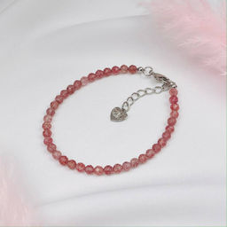 Браслет из Кварца клубничного 18 см +