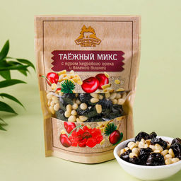 Таежный микс с вишней (вяленая вишня, ядро кедрового ореха) 100г, крафт-пакет
