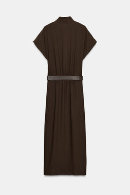 BELTED MIDI DRESS - Zara фото 8