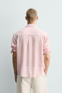 CAMISA FLUIDA CUADROS / Rosa pastel - Zara фото 3