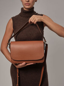 Сумка кожаная Deboro 30512 коричневый камень