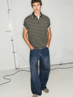 Футболка на молнии в полоску / Zarina фото 3