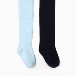 Набор детских колготок KAFTAN BASIC Melange, рост 104 -110 см, синий/голубой