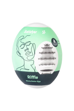 Мастурбатор нереалистичный Satisfyer Egg Single (Riffle), TPE, зеленый  фото 2