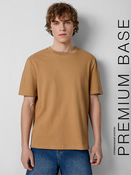 Футболка свободного силуэта мужская коричневая