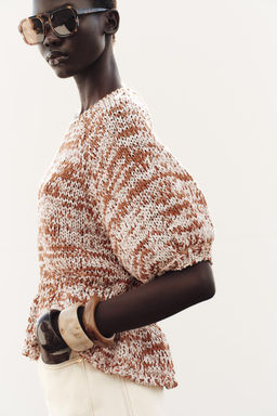 COMBINED KNIT PEPLUM TOP - Zara фото 4