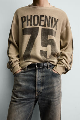PRINTED WAFFLE-KNIT SWEATSHIRT - Zara фото 14