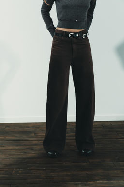 TRF HIGH-WAIST EXTRA WIDE-LEG JEANS - Zara фото 3