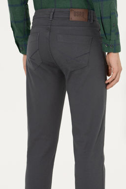 Erkek Slim Fit Antrasit Kanvas Pantolon