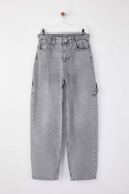 TRENDYOLMILLA Koyu Mavi More Sustainable Y?kama Efektli Bol Kesim Yuksek Bel Carpenter Skater Jeans TWOAW24JE00308  фото 49